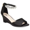 Journee Collection Womens Connor Wedge Sandal - Black