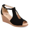 Journee Collection Womens Kedzie Wedge Sandal - Black