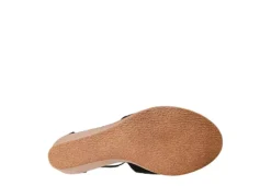 Journee Collection Womens Kedzie Wedge Sandal - Black -Shoe Promotion Shop US 01 102265 06