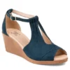 Journee Collection Womens Kedzie Wedge Sandal - Blue -Shoe Promotion Shop US 01 102266 00