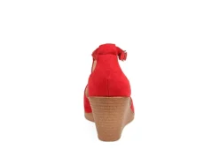 Journee Collection Womens Kedzie Wedge Sandal - Red -Shoe Promotion Shop US 01 102268 04