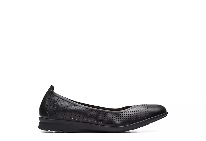 Clarks Womens Jeanette Ease Flat - Black 4 Clarks Womens Jeanette Ease Flat - Black - Image 2
