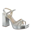 N By Nina Womens Sevyn Platform Sandal - Silver -Shoe Promotion Shop US 01 107408 00