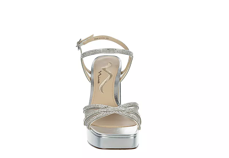 N By Nina Womens Sevyn Platform Sandal - Silver 5 N By Nina Womens Sevyn Platform Sandal - Silver - Image 3
