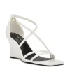 Nine West Womens Rolga Wedge Sandal - White -Shoe Promotion Shop US 01 108884 00