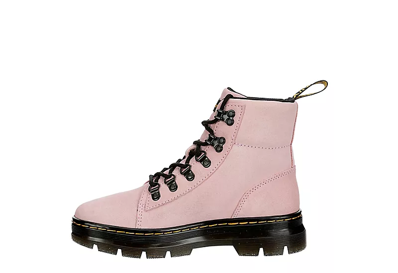Dr. Martens Dr.martens Womens Combs Suede Combat Boot - Pale Pink 6 Dr. Martens Dr.martens Womens Combs Suede Combat Boot - Pale Pink - Image 4