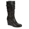 Lauren Blakwell Womens Johanna Wide Calf Wedge Boot - Black