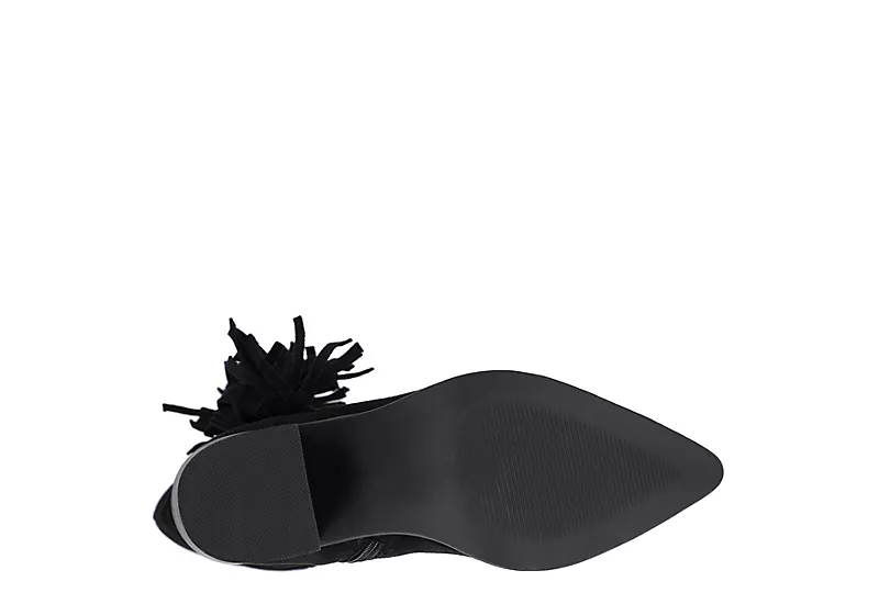 Journee Collection Womens Hartly Fringed Wide Calf Dress Boot - Black 9 Journee Collection Womens Hartly Fringed Wide Calf Dress Boot - Black - Image 7