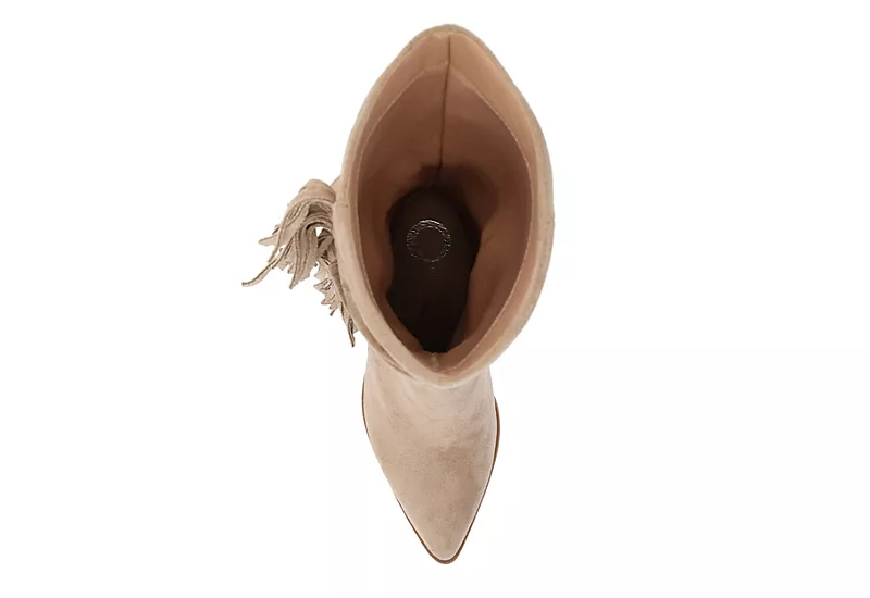 Journee Collection Womens Hartly Fringed Wide Calf Dress Boot - Taupe 8 Journee Collection Womens Hartly Fringed Wide Calf Dress Boot - Taupe - Image 6