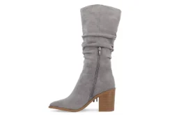 Journee Collection Womens Hartly Fringed Wide Calf Dress Boot - Grey -Shoe Promotion Shop US 01 303179 03