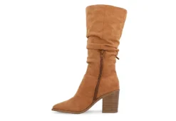 Journee Collection Womens Hartly Fringed Wide Calf Dress Boot - Tan -Shoe Promotion Shop US 01 303180 03