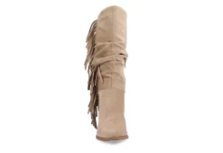 Journee Collection Womens Hartly Fringed Extra Wide Calf Dress Boot - Taupe -Shoe Promotion Shop US 01 303183 02