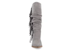 Journee Collection Womens Hartly Fringed Extra Wide Calf Dress Boot - Grey -Shoe Promotion Shop US 01 303184 02