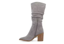 Journee Collection Womens Hartly Fringed Extra Wide Calf Dress Boot - Grey -Shoe Promotion Shop US 01 303184 03