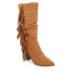Journee Collection Womens Hartly Fringed Extra Wide Calf Dress Boot - Tan 2 Journee Collection Womens Hartly Fringed Extra Wide Calf Dress Boot - Tan -Shoe Promotion Shop US 01 303185 00