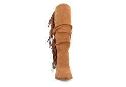 Journee Collection Womens Hartly Fringed Extra Wide Calf Dress Boot - Tan -Shoe Promotion Shop US 01 303185 02
