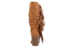 Journee Collection Womens Hartly Fringed Extra Wide Calf Dress Boot - Tan -Shoe Promotion Shop US 01 303185 04