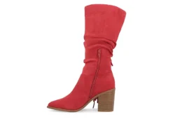 Journee Collection Womens Hartly Fringed Extra Wide Calf Dress Boot - Red -Shoe Promotion Shop US 01 303199 03