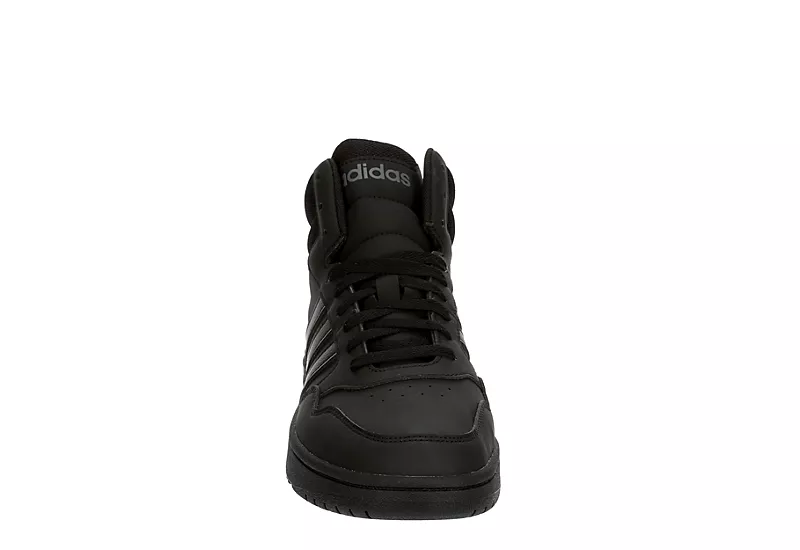 Adidas Mens Hoops 3.0 Mid Sneaker - Black 5 Adidas Mens Hoops 3.0 Mid Sneaker - Black - Image 3