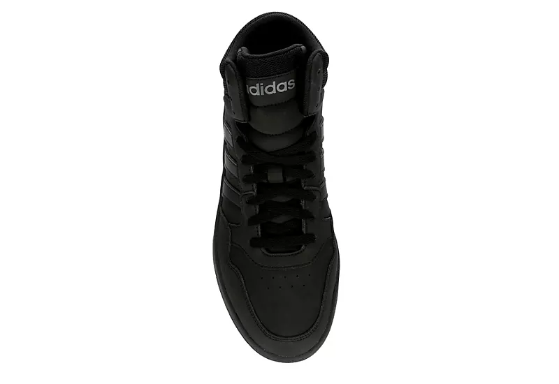 Adidas Mens Hoops 3.0 Mid Sneaker - Black 8 Adidas Mens Hoops 3.0 Mid Sneaker - Black - Image 6